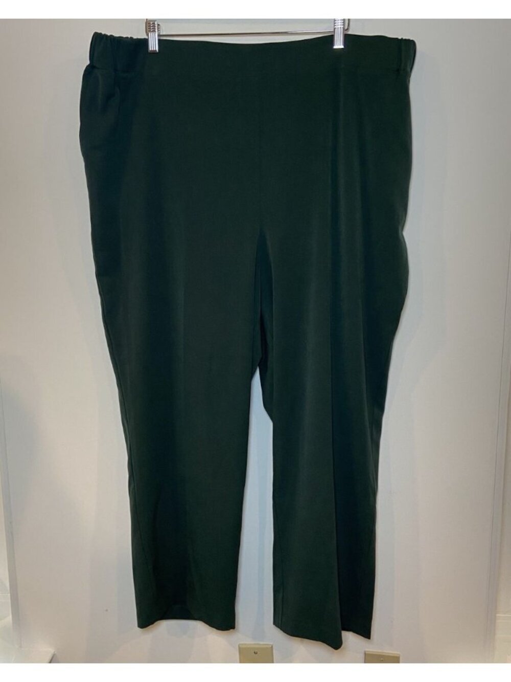 NWT Lane Bryant The Perfect Drape Trouser Pants Straight Ankle Dark Green 24 New